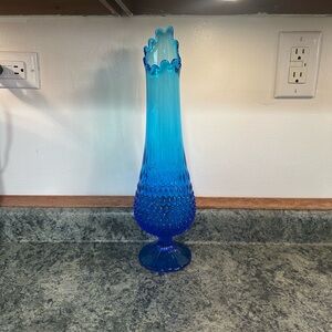Fenton Colonial Blue Hobnail Swung Vase
